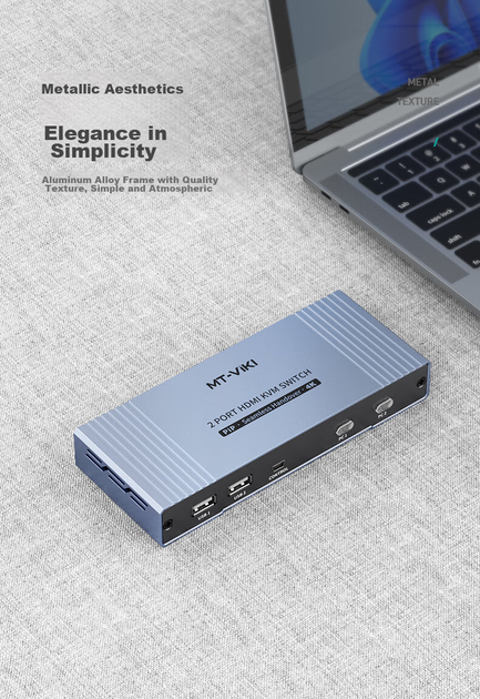 KVM-перемикач MT-Viki MT-HK201W 2-портовий HDMI-USB 4K при 30 Гц - зображення 6