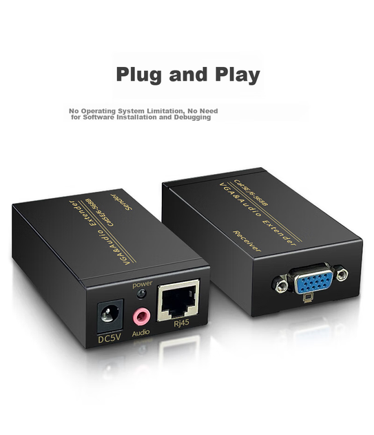 Удлинитель VGA Yeren по витой паре RJ45 к 100 м с усилителем сигнала (YR-A124) - изображение 6