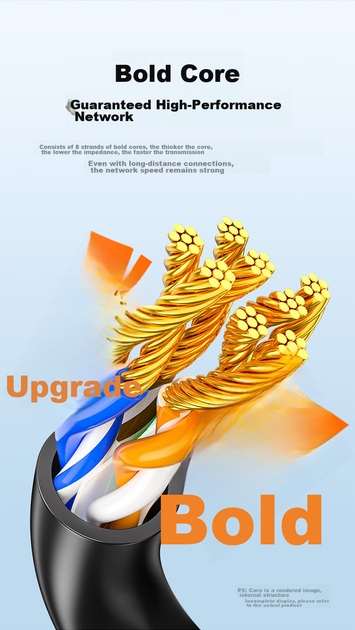 Патч-корд SAMZHE GD6A150 Cat 6a 10 Гбит/с медный 15 м Черный - изображение 6