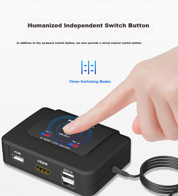 KVM-перемикач MAXCENT AE-102HA 2-портовий HDMI-USB з підтримкою звуку - Фото 9 KVM-перемикач MAXCENT AE-102HA 2-портовий HDMI-USB з підтримкою звуку - зображення 9