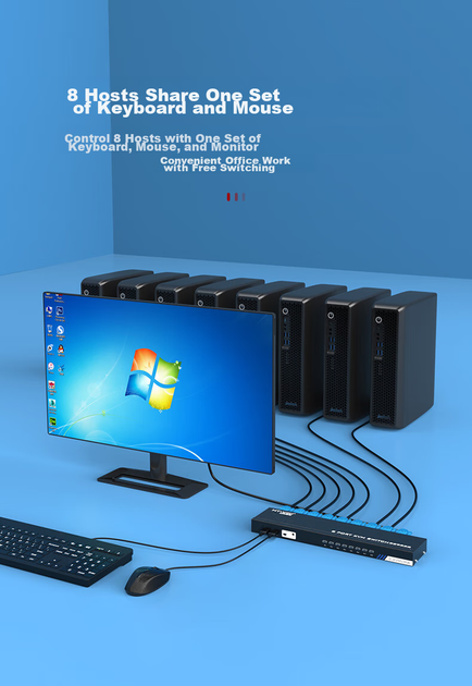KVM-перемикач MT-Viki MT-801UK 8-портовий VGA - зображення 4