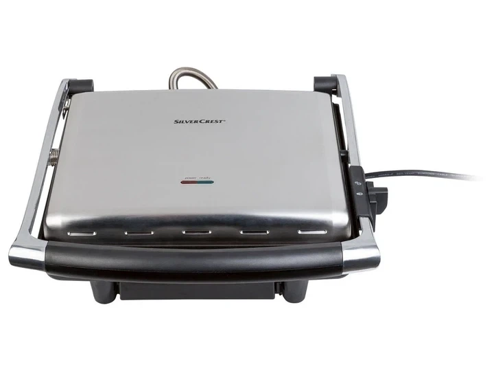 Электрический гриль прижимной SilverCrest SPM 2000 E2 Panini (2000 Вт, XXL, антипригарное покрытие ILAG - изображение 2