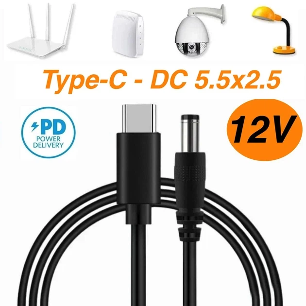 Кабель з тригером для роутера Type-C PD на DC (5.5×2.5) 12V для живлення Wi-fi роутера та іншої техніки (COPY) - зображення 2
