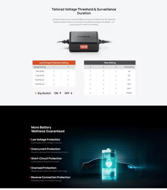 Паркувальний кабель прямого під'єднання 70mai Hardwire Kit OBD II Type-C Interface - зображення 4