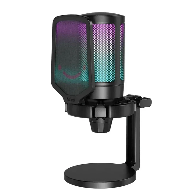 Микрофон Fifine AmpliGame A6 NEO Black, Конденсаторный, Кардиоидный, USB подключения, Plug & Play, RGB подсветкой - Фото 1 Микрофон Fifine AmpliGame A6 NEO Black, Конденсаторный, Кардиоидный, USB подключения, Plug & Play, RGB подсветкой - изображение 1