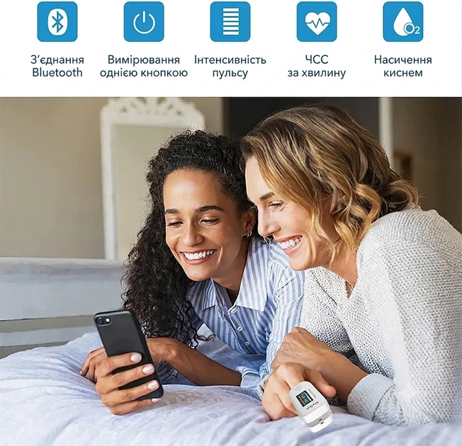 Пульсоксиметр Wellue Bluetooth, измеритель SpO₂ и пульса с приложением ViHealth, OLED-дисплей, для Android и iOS - изображение 7