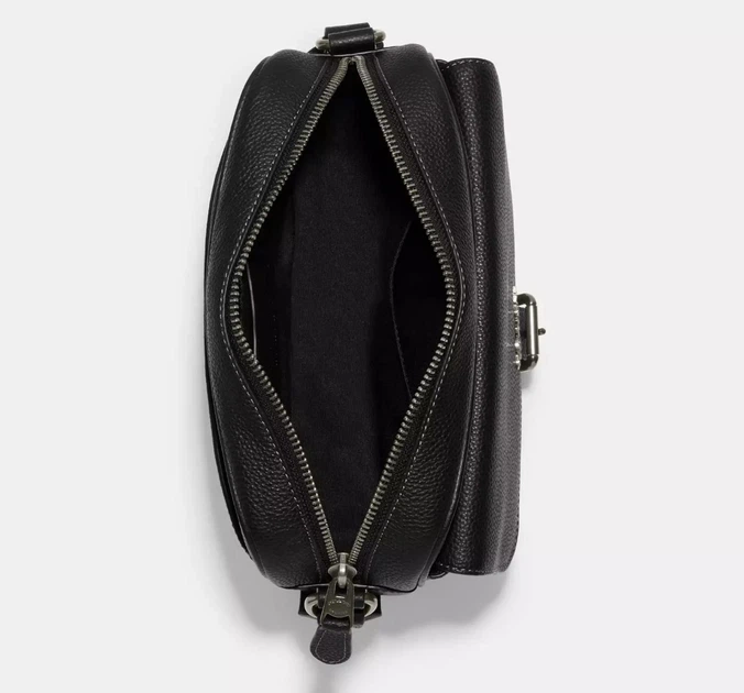 Чоловіча сумка дизайну Coach Hudson Crossbody Bag In Signature Canvas чорна - Фото 2 Чоловіча сумка дизайну Coach Hudson Crossbody Bag In Signature Canvas чорна - зображення 2