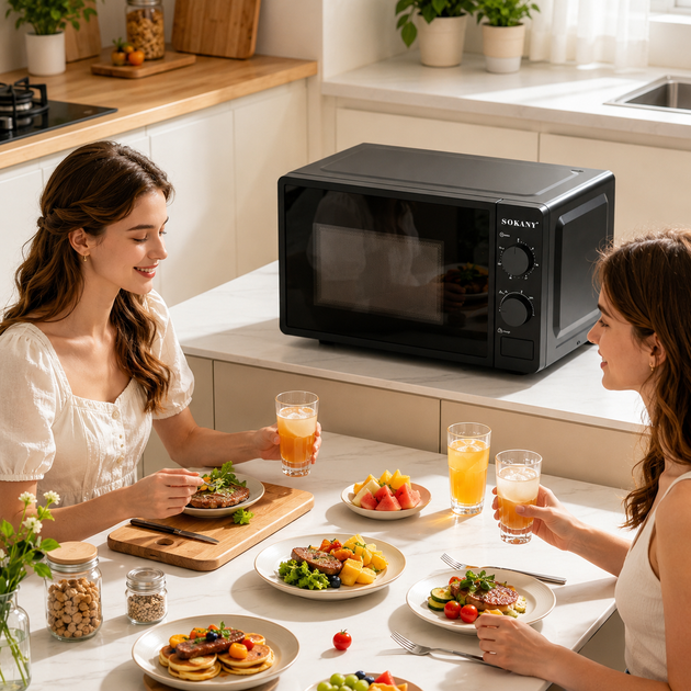 Микроволновая печь Sokany SK-439 20л 1280 Вт 5 уровней мощности - изображение 2