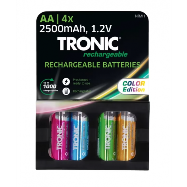 Акумуляторні батареї TRONIC Ni-MH HR6 АА 4шт 2500 mAh (R4844131820250) - Фото 2 Акумуляторні батареї TRONIC Ni-MH HR6 АА 4шт 2500 mAh (R4844131820250) - изображение 2