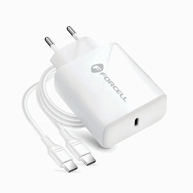 Сетевое зарядное устройство Forcell F-Energy USB C QC4.0 PD 3A 25W + кабель USB C to USB C White (5903396108099) - изображение 7