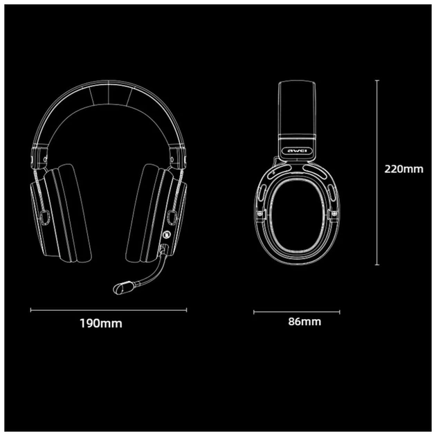 Навушники AWEI AT36 Bluetooth 5.4 Black (6954284029650) - зображення 6