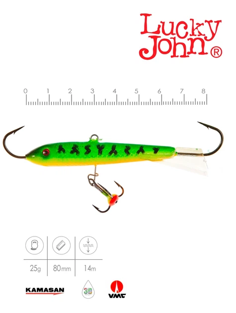Балансир Lucky John CLASSIC 8 80 мм 20 г морозостойкий пластик для ловли окуня судака щуки - изображение 3