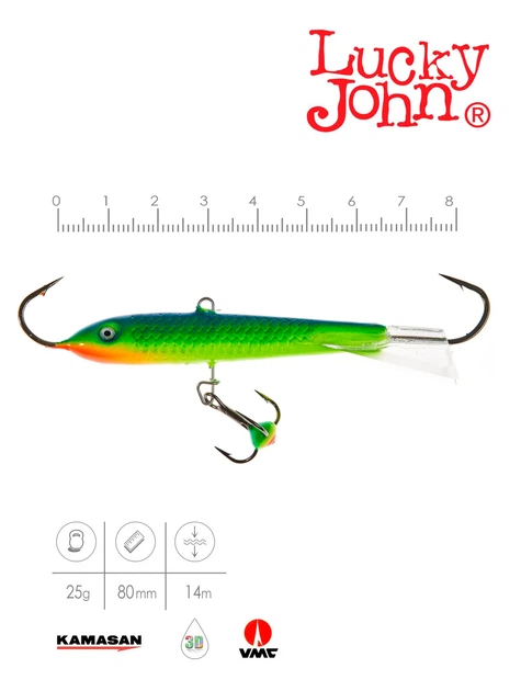 Балансир Lucky John CLASSIC 80 мм 27 г цвет 29 с крючками Kamasan - изображение 2