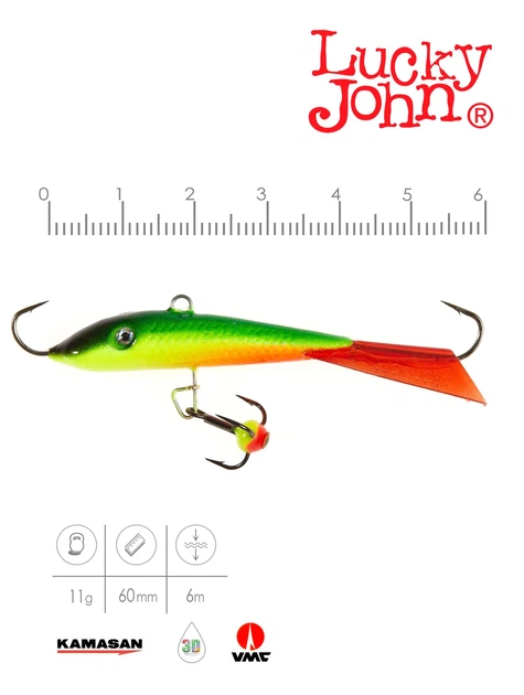 Балансир Lucky John Fin 4 60 мм морозостойкий пластик 11 г цвет 36RT - изображение 2