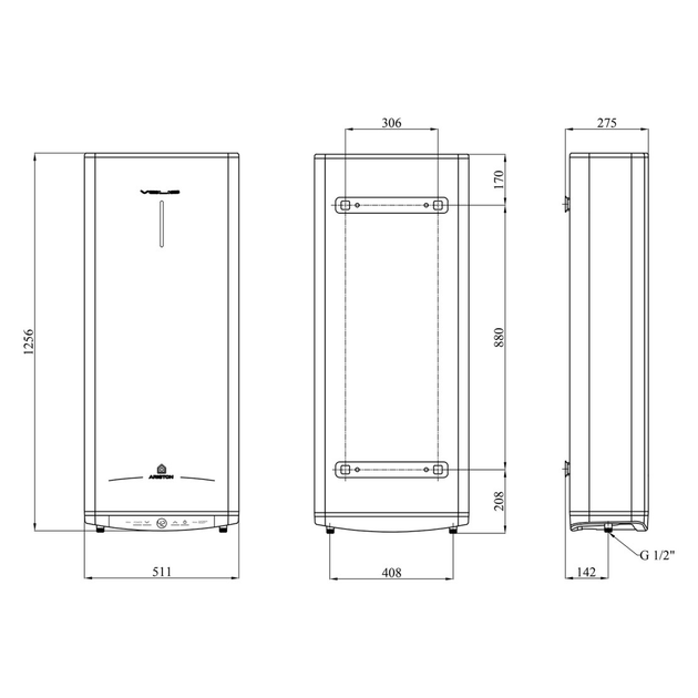 Водонагреватель Ariston Velis Tech 100 EU с мокрым ТЭНом 3100919 - изображение 2