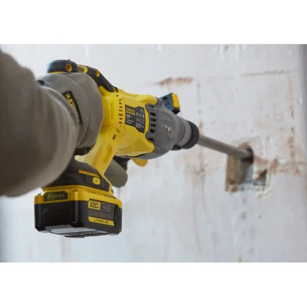 Перфоратор аккумуляторный бесщеточный STANLEY FatMax V20 2.0 Дж 3 режима без АКБ и ЗУ SFMCH900B-XJ - Фото 7 Перфоратор аккумуляторный бесщеточный STANLEY FatMax V20 2.0 Дж 3 режима без АКБ и ЗУ SFMCH900B-XJ - изображение 7