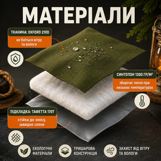 Широкий утепленный спальный мешок 220 х 70 см с капюшоном Водонепроницаемый спальник в чехле Зеленый - изображение 4