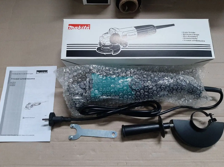 Болгарка Makita 850 Вт угловая шлифовальная машина 125 мм УШМ сетевая 500 11000 об мин электрическая с регулировкой скорости для резки металла зачистки шлифовки пластика камня удлиненная рукоятка плавный пуск - изображение 5