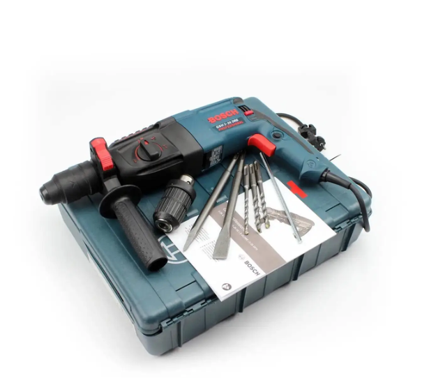 Перфоратор Bosch 800 Вт електричний SDS-plus 2.8 Дж мережевий 3 режими дриль ударний 900 об хв відбійний молоток 4000 уд хв для бетону 26 мм цегли каменю ремонту будівництва з реверсом регулюванням обертів змінним патроном кейсом - зображення 6