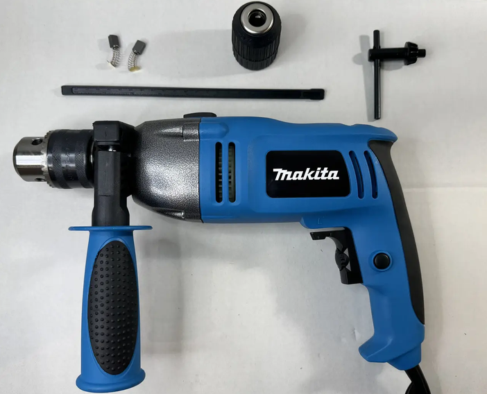 Ударная дрель Makita 1300 Вт электродрель сетевая 220 В 2800 об мин 44000 уд мин с ключевым патроном 16 мм быстрозажимным 13 мм реверсом регулировкой скорости для сверления закручивания металлический редуктор защита от перегрузок - Фото 5 Ударная дрель Makita 1300 Вт электродрель сетевая 220 В 2800 об мин 44000 уд мин с ключевым патроном 16 мм быстрозажимным 13 мм реверсом регулировкой скорости для сверления закручивания металлический редуктор защита от перегрузок - изображение 5