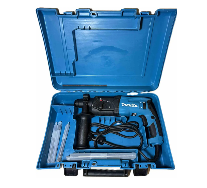 Перфоратор Makita 780 Вт SDS Plus 2.7 Дж електричний 4500 уд хв трирежимний 1100 об хв для свердління бетону 24 мм металу 13 мм дерева 32 мм довбання з реверсом антивібрацією розчіпною муфтою кейсом бурами - зображення 3