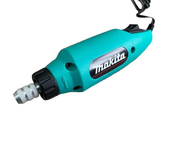 Гравер Makita GD0605 300 Вт электрический прямой шлифовальный инструмент 35000 об мин с регулировкой скорости цангой 3.2 мм мини гравером 12 В набором 236 насадок гибким валом для гравировки шлифовки резки сверления в кейсе - изображение 8