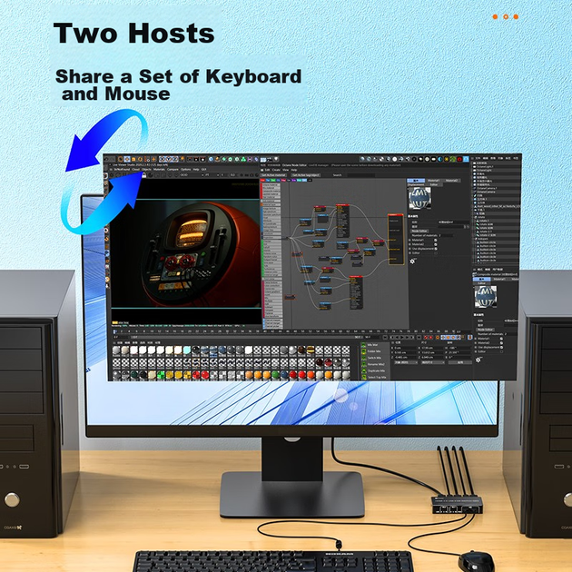 KVM-перемикач Biaze KVM08 2-портовий HDMI 4K 60 Гц (100013958899) - зображення 4