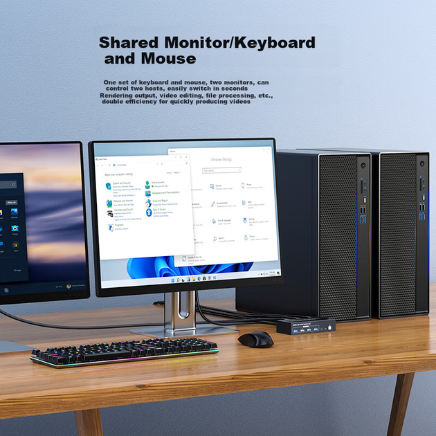 KVM-перемикач Shengwei DHDP202G 2-портовий HDMI-DisplayPort 4K 60 Гц - зображення 5