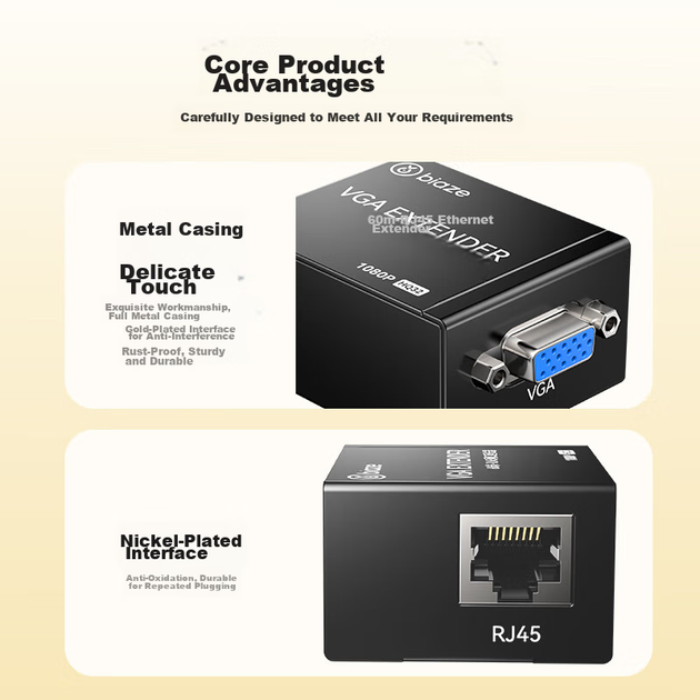 Удлинитель VGA Biaze HQ32 к 60 м черный - изображение 6