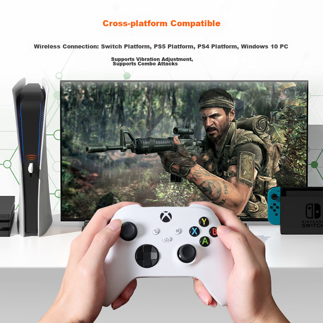 Адаптер Mojiang R100Pro для контроллеров PS4, Xbox Series X/S, NS, ПК - Фото 5 Адаптер Mojiang R100Pro для контроллеров PS4, Xbox Series X/S, NS, ПК - изображение 5