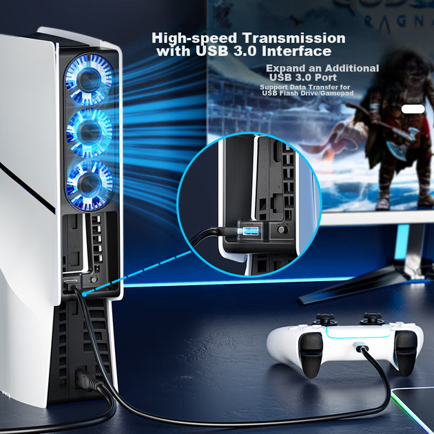 Вентилятор охлаждения IINE для PS5 Slim/PS5 Pro (L960) - Фото 9 Вентилятор охлаждения IINE для PS5 Slim/PS5 Pro (L960) - изображение 9