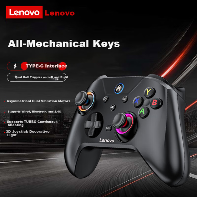 Контроллер игровой беспроводной Lenovo S02 Bluetooth Black - Фото 2 Контроллер игровой беспроводной Lenovo S02 Bluetooth Black - изображение 2