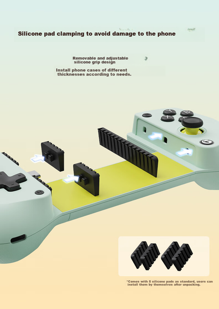 Мобільний геймпад GameSir X5 Lite Android/iOS Mustard Green - Фото 3 Мобільний геймпад GameSir X5 Lite Android/iOS Mustard Green - зображення 3