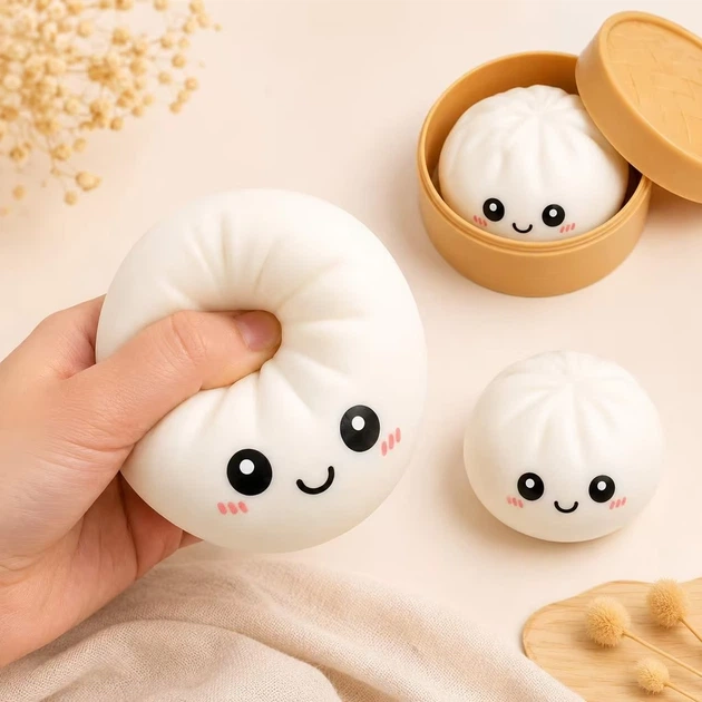 Игрушка сквиш антистресс пельмень 9 см дамплинг сюрприз Mystery Dumpling Squishies в коробочке для детей и взрослых цвет рандом - изображение 2