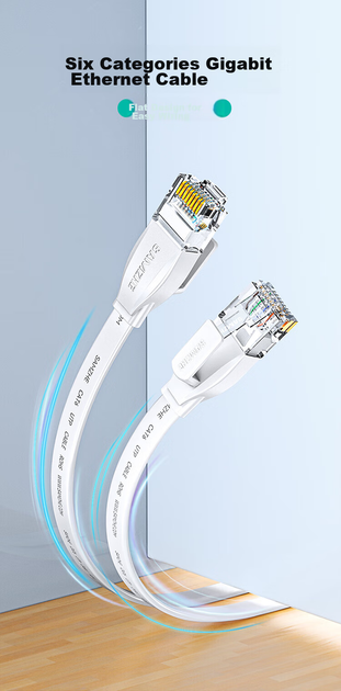Патч-корд SAMZHE BBP625 Cat 6 1 Гбіт/с мідь 25 м Білий - зображення 2