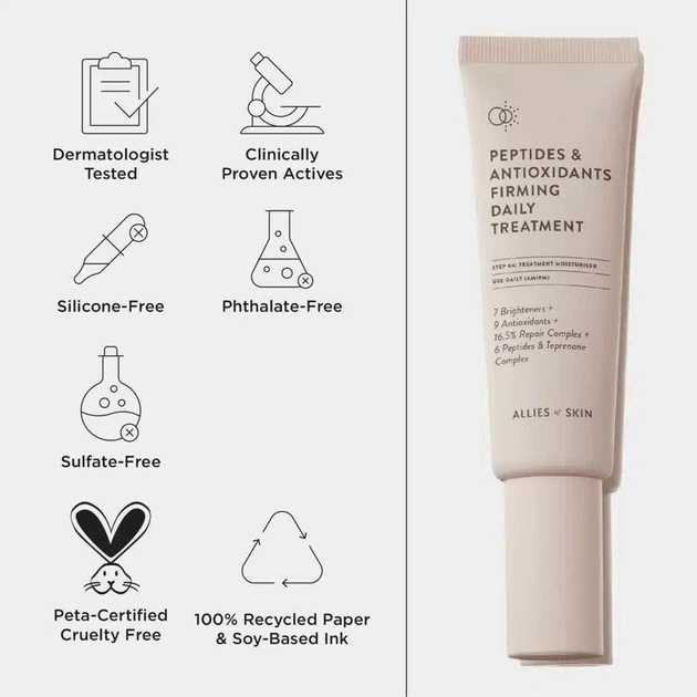 Крем для обличчя Allies Of Skin Peptides & Antioxidants Advanced Firming Daily Treatment 75 мл - изображение 5