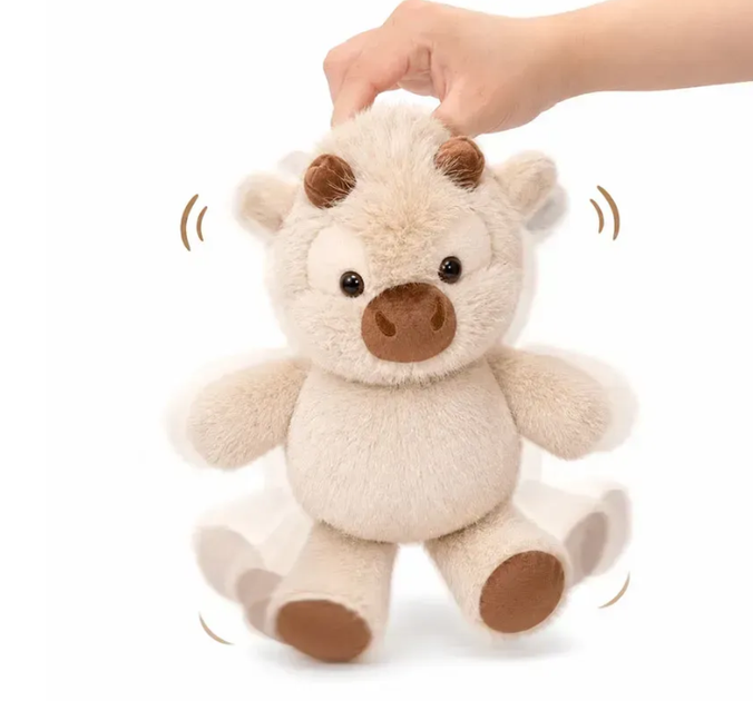 Мягкая игрушка Бегающий телёнок TOPA Мягкий бычок с подвижными лапками 45 см Бежевый - Фото 4 Мягкая игрушка Бегающий телёнок TOPA Мягкий бычок с подвижными лапками 45 см Бежевый - изображение 4