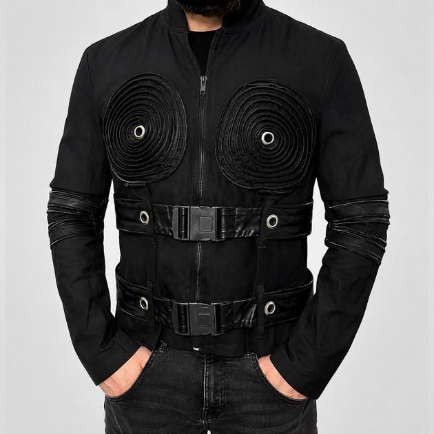 Мужская куртка ANDRE в стиле Cyberpunk / Techwear - Черная, Размер L (Водотталкивающая) - изображение 6