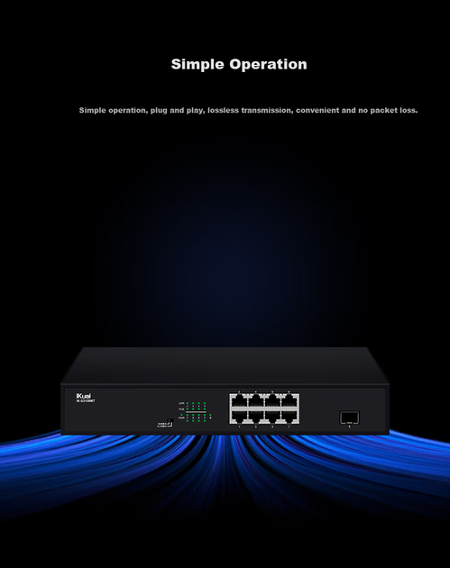 Коммутатор IKuai S3109MT-C PoE на 8 портов 2.5G с гигабитным оптическим портом - Фото 5 Коммутатор IKuai S3109MT-C PoE на 8 портов 2.5G с гигабитным оптическим портом - изображение 5