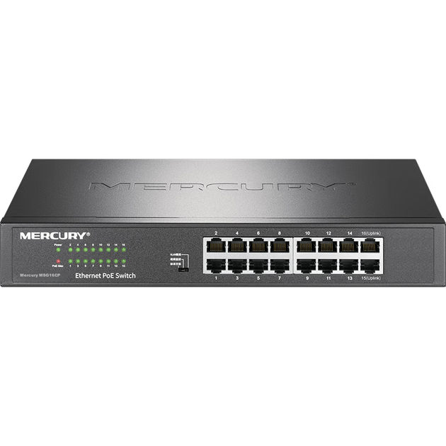 Коммутатор MERCURY 16-портовый гигабитный PoE MSG16CP - Фото 1 Коммутатор MERCURY 16-портовый гигабитный PoE MSG16CP - изображение 1