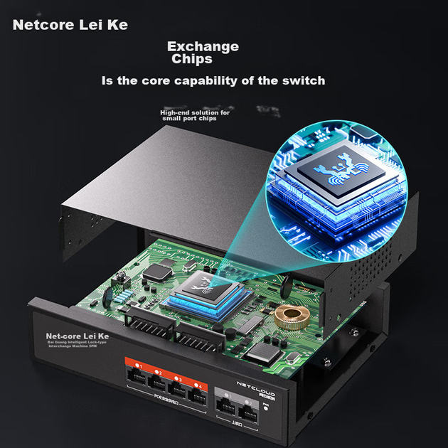 Коммутатор Netcore S6PM 6 портов POE 100 Мбит/с облачный - изображение 3
