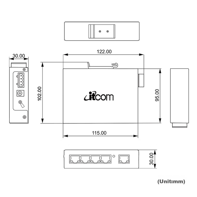 Коммутатор Itcom промышленный, 100 Мбит/с, 5 портов, IT168-3500 - изображение 7