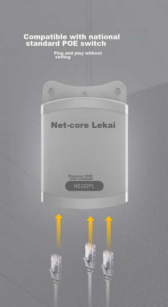 Инжектор Netcore NS102PL пассивный POE для сети, для камер, вход-выход - изображение 8