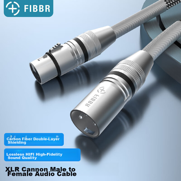 Базовый балансный кабель FIBBR XLR «папа» — «мама» для микрофона, экранирование из углеродного волокна, длина кабеля 1 метр. - изображение 4