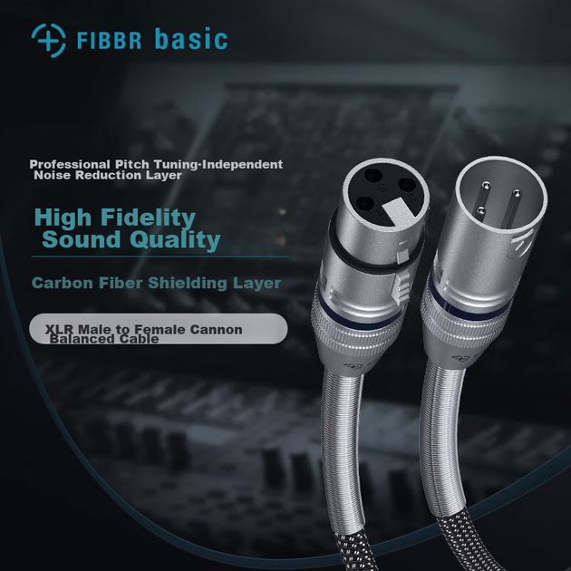 Базовый балансный кабель FIBBR XLR «папа» — «мама» для микрофона, экранирование из углеродного волокна, длина кабеля 1 метр. - изображение 5