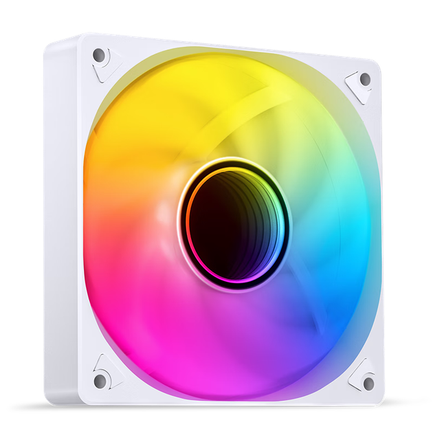 Вентилятор для корпуса JONSBO SL-120WR Iridescent White Edition 12 см (обратная конструкция лопастей/синхронизация с материнской платой ARGB 5 В/4-контактные разъемы PWM (папа и гнезда) для последовательного подключения) - изображение 4
