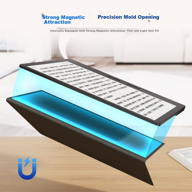 Захисний чохол для електронних книг Hanlinyue Palm-Size iReader Ocean3/4Turbo/Color7 із магнітною підставкою та функцією пробудження, чорний магнітний захисний чохол - зображення 4