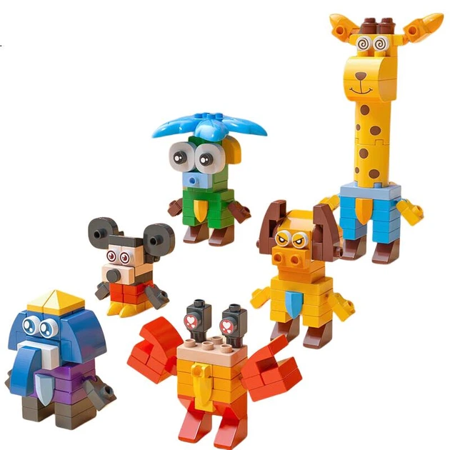 Набор FEELO, совместимый с крупными строительными блоками LEGO, игрушка-конструктор для детей, подарок на день рождения для мальчиков и девочек, тематика животных, 1690 пакетов. - изображение 3