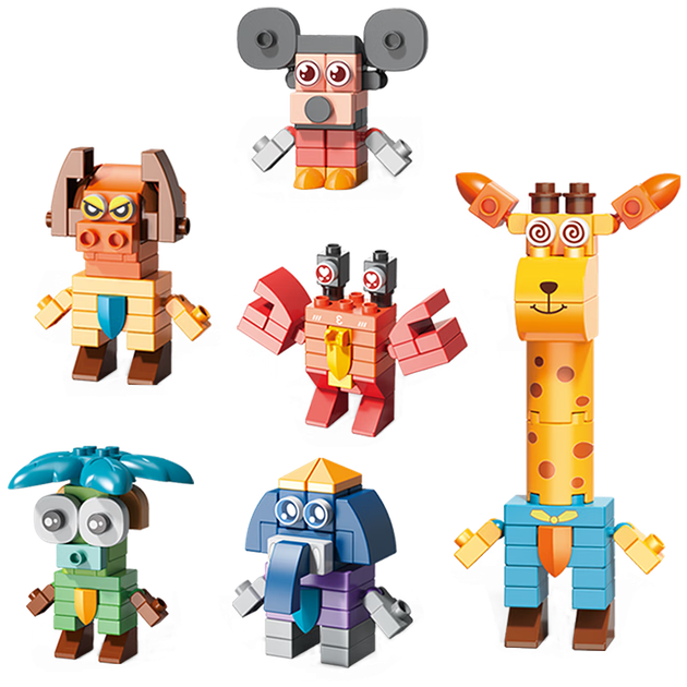 Набор FEELO, совместимый с крупными строительными блоками LEGO, игрушка-конструктор для детей, подарок на день рождения для мальчиков и девочек, тематика животных, 1690 пакетов. - изображение 4