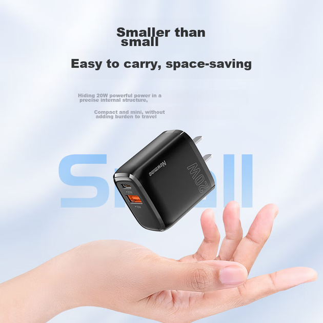 Сетевое зарядное устройство Newmine 20W USB-C+USB-A Black (ZD20B-AC) - Фото 11 Сетевое зарядное устройство Newmine 20W USB-C+USB-A Black (ZD20B-AC) - изображение 11